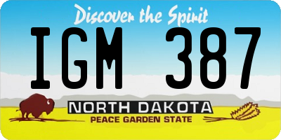 ND license plate IGM387