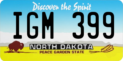 ND license plate IGM399