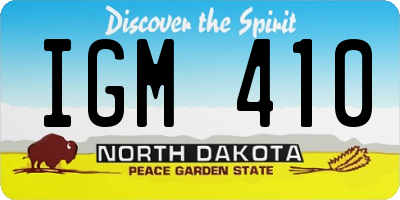 ND license plate IGM410