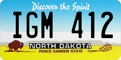 ND license plate IGM412
