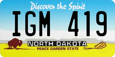 ND license plate IGM419