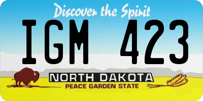ND license plate IGM423
