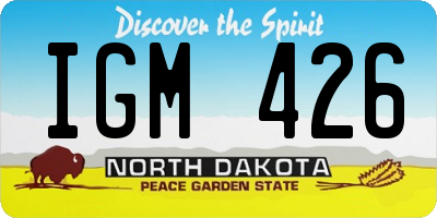 ND license plate IGM426