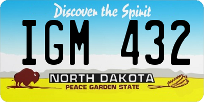 ND license plate IGM432