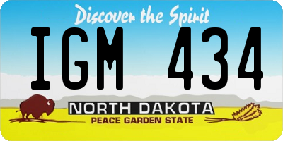 ND license plate IGM434