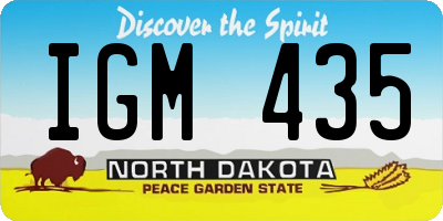 ND license plate IGM435