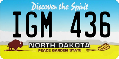 ND license plate IGM436