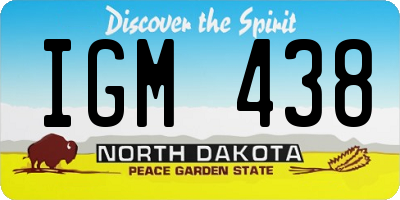 ND license plate IGM438
