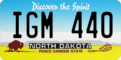 ND license plate IGM440