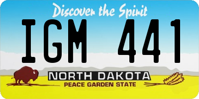 ND license plate IGM441