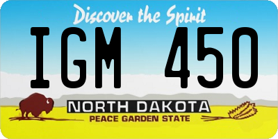 ND license plate IGM450