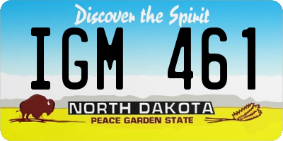ND license plate IGM461