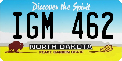 ND license plate IGM462