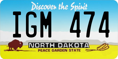 ND license plate IGM474