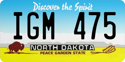 ND license plate IGM475