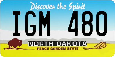 ND license plate IGM480