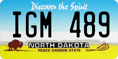 ND license plate IGM489
