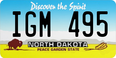 ND license plate IGM495
