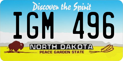 ND license plate IGM496