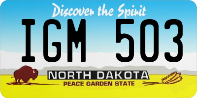 ND license plate IGM503