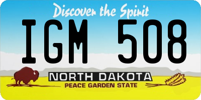 ND license plate IGM508