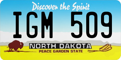ND license plate IGM509
