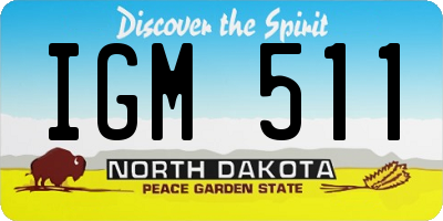 ND license plate IGM511