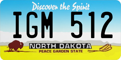 ND license plate IGM512