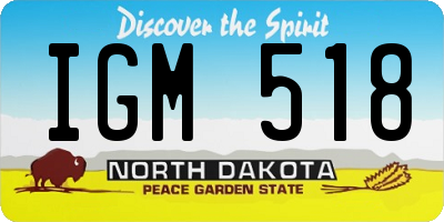 ND license plate IGM518
