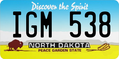 ND license plate IGM538
