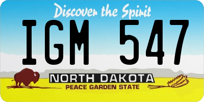 ND license plate IGM547