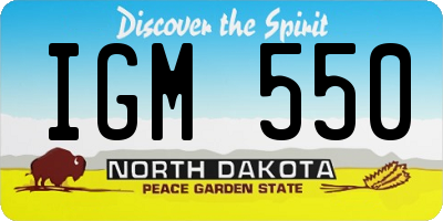 ND license plate IGM550