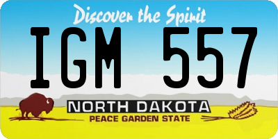 ND license plate IGM557