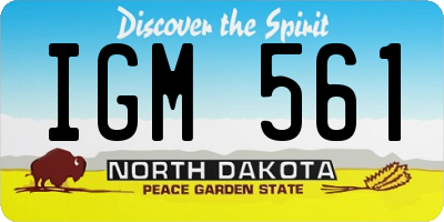 ND license plate IGM561