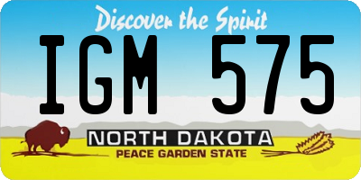 ND license plate IGM575