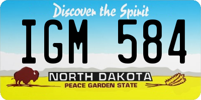 ND license plate IGM584