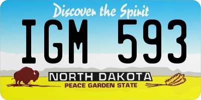 ND license plate IGM593