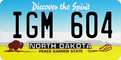 ND license plate IGM604
