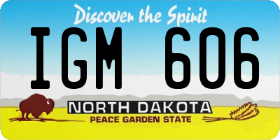 ND license plate IGM606