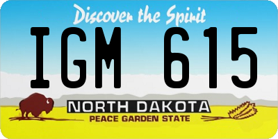 ND license plate IGM615