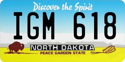 ND license plate IGM618