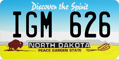 ND license plate IGM626