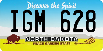 ND license plate IGM628
