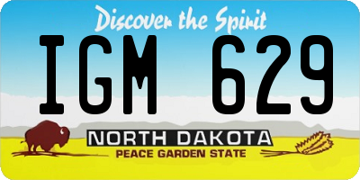 ND license plate IGM629