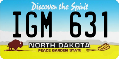 ND license plate IGM631