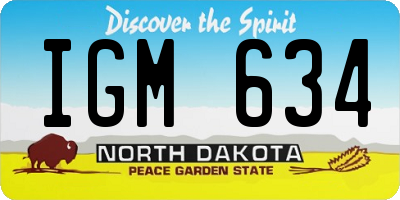 ND license plate IGM634