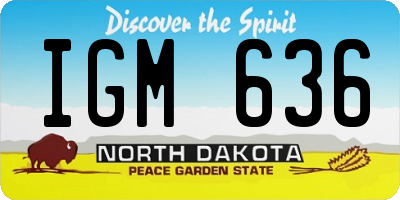 ND license plate IGM636