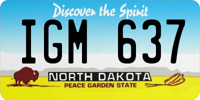 ND license plate IGM637