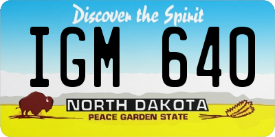 ND license plate IGM640