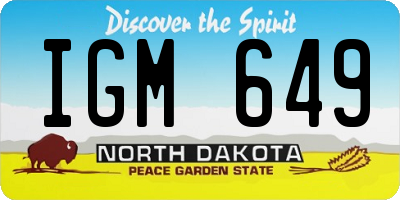 ND license plate IGM649